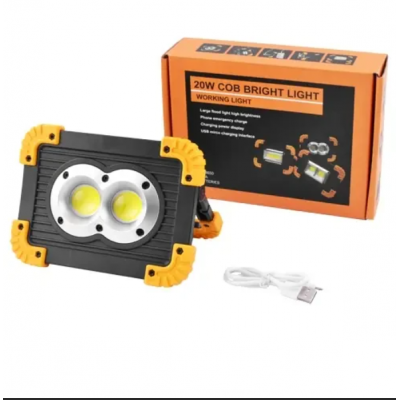 LL-802 Автономний переносний прожектор 20w COB+1W+Power Bank (2 АКБ у комплекті)